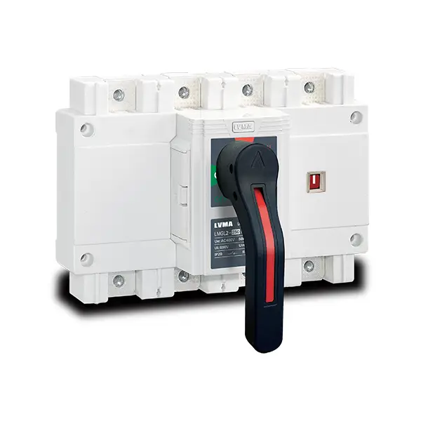 LVMA LMGL2-250 4P 250A panel mount load break disconnector with external operating handle front operated main circuit isolating switch