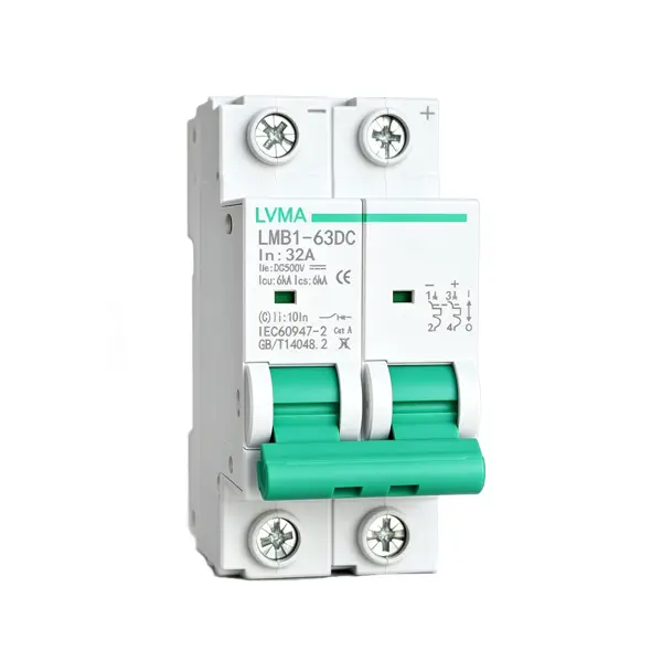 LVMA LMB1-63DC DC MCB 2P miniature circuit breaker for solar PV system