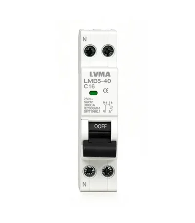 LVMA LMB5-40 1P+N C40 miniature circuit breaker white DIN rail mounted MCB