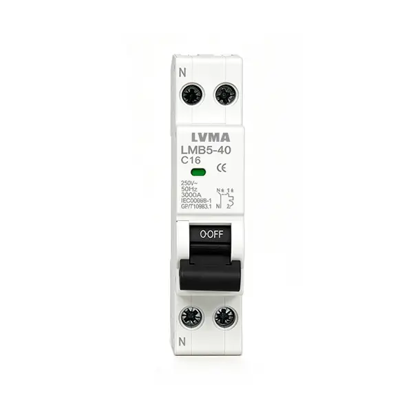 LVMA LMB5-40 1P+N C40 miniature circuit breaker white DIN rail mounted MCB