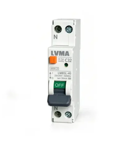 LVMA LMB5L-40 RCBO 1P+N C40 residual current circuit breaker with overcurrent protection white DIN rail circuit breaker-1